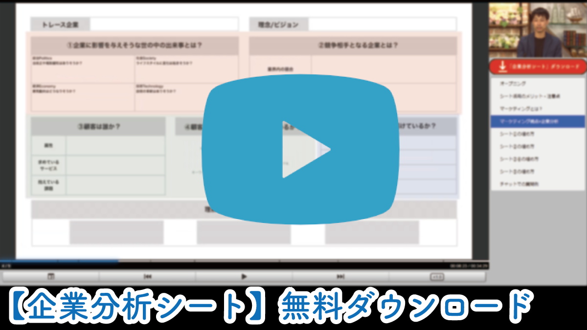 企業分析シートを無料ダウンロード 解説動画付き 別ウィンドウで開く