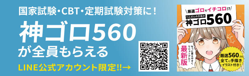 国家試験・CBT・定期試験対策に！神ゴロ560が全員もらえる！公式LINE限定!!こちらから