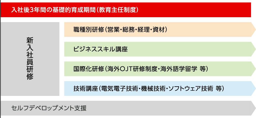 3年間の基礎的育成期間（教育主任制度）