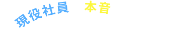 現役社員が本音で語る！